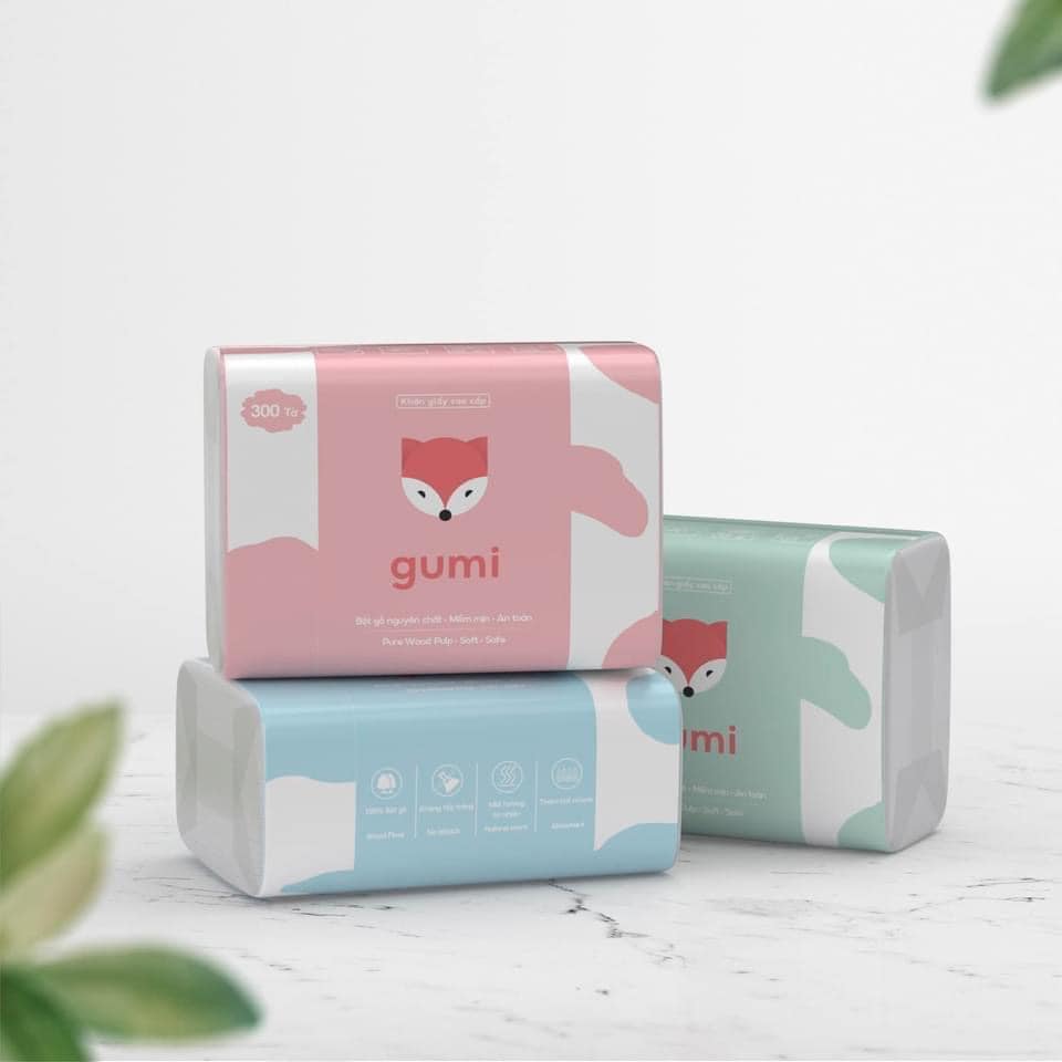 THÙNG 30 GÓI, BỊCH 10 GÓI GIẤY ĂN RÚT GUMI 3 LỚP CAO CẤP