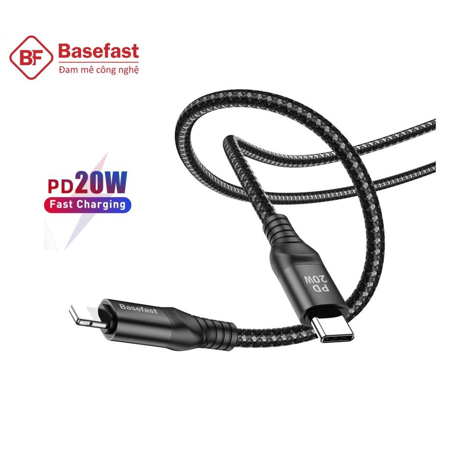 Dây sạc IP 20W Chính hãng Basefast - Cáp bọc dù siêu bền 1m 2m cho IP 11 12 pro 13 pro max 14 max - CSPD6 - Hàng Chính Hãng