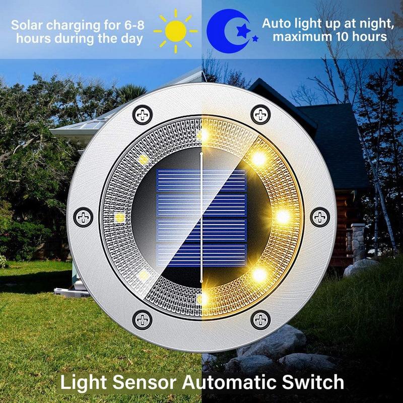 4 Đèn Led Năng Lượng Mặt Trời Ip67 Chống Thấm Nước 8led