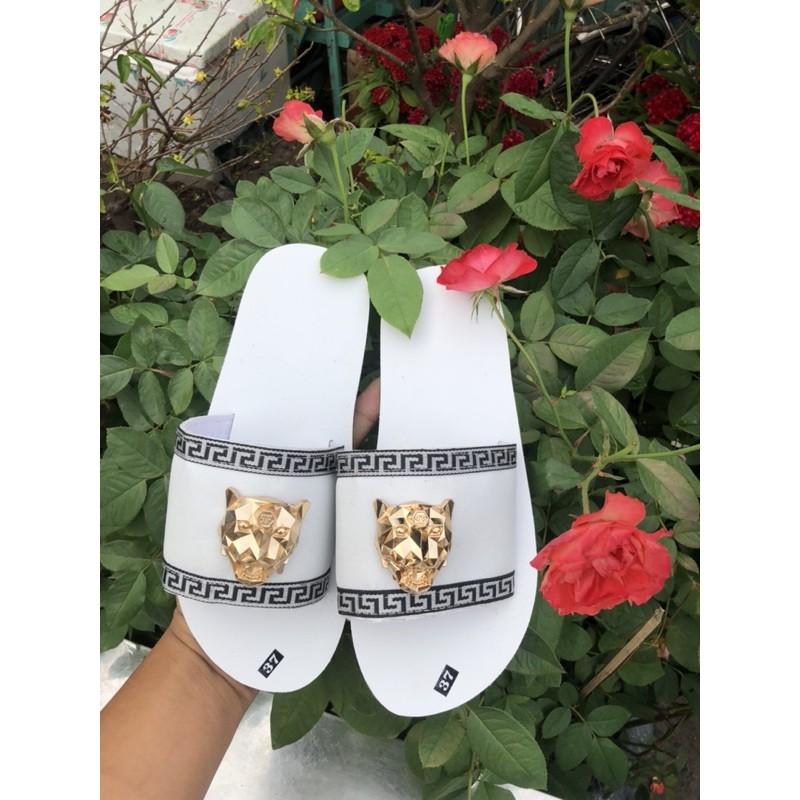 Sandal dongnai dép quai ngang nam và nữ ( đế trắng quai trắng phối dù ) size từ 35 nữ đến 43 nam