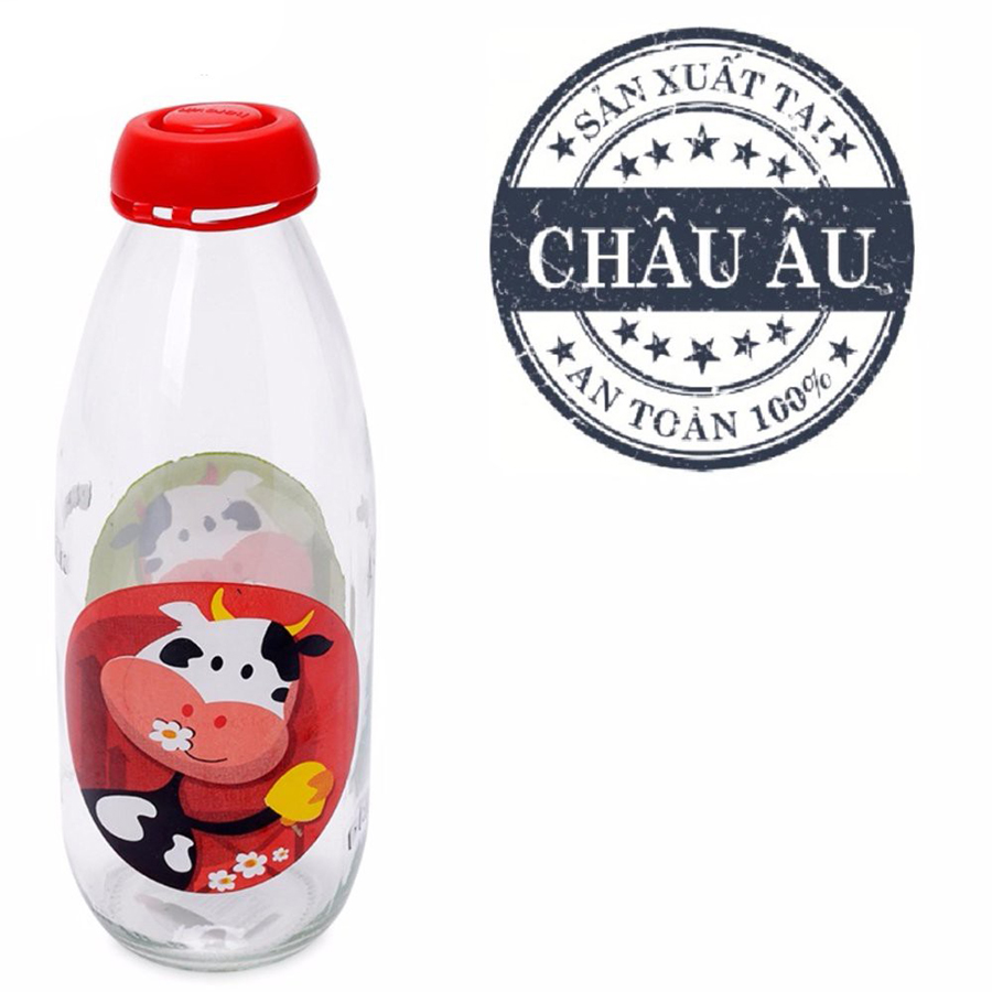 Chai Sữa Thuỷ Tinh Herevin Decor 1L - 111701 (Décor ngẫu nhiên)