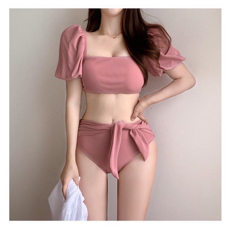 Bikini Bánh Bèo Tay Bồng Hot Hit Đồ Bơi Ulzzang 2021