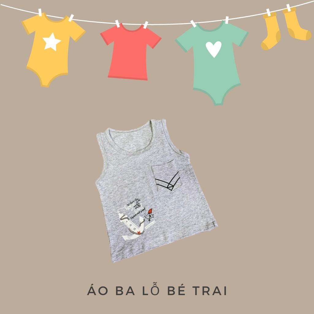 Áo ba lỗ bé trai hình mỏ neo Kidcat shop 100% Cotton