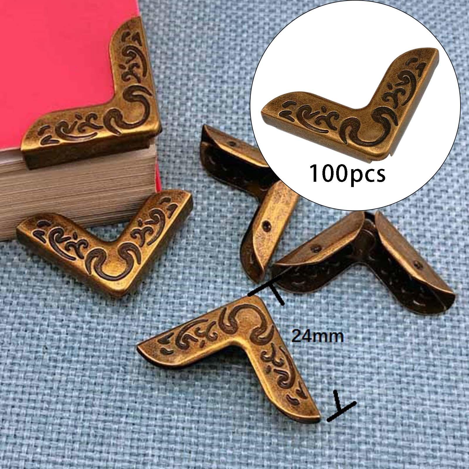 100Pcs Book Corner Protector Metal, Scrapbooking Photo Mounting Corners, Book, Albums, Menus, Notebook, File Corner Protectors