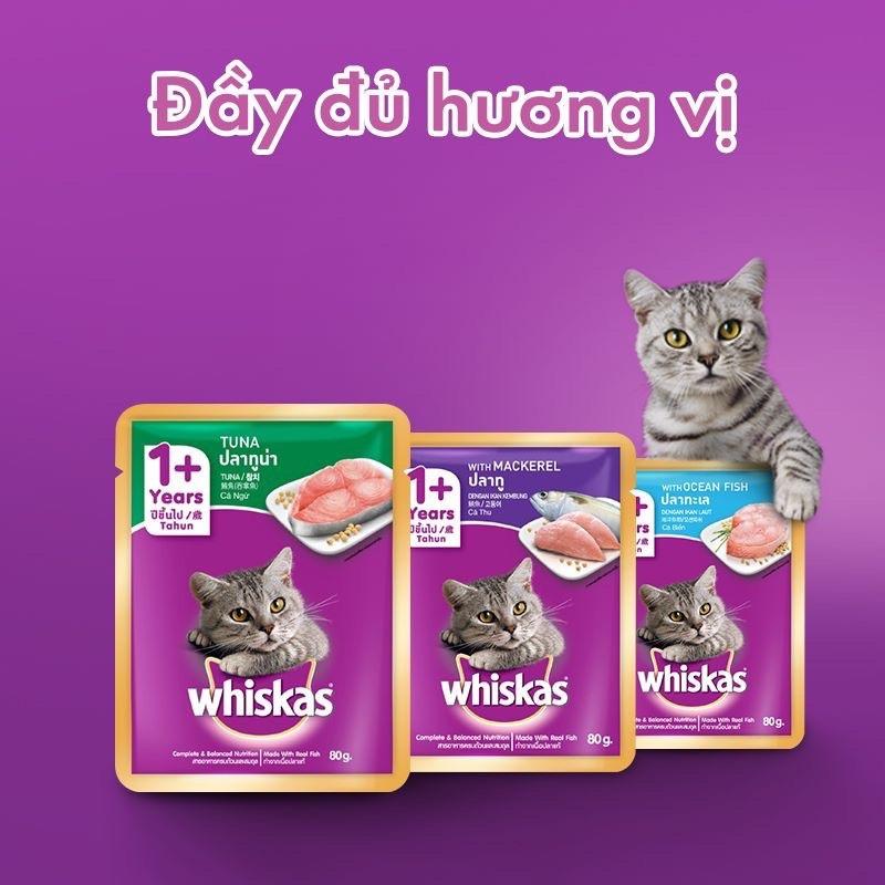 10 gói Pate WHISKAS cho mèo lớn và mèo con