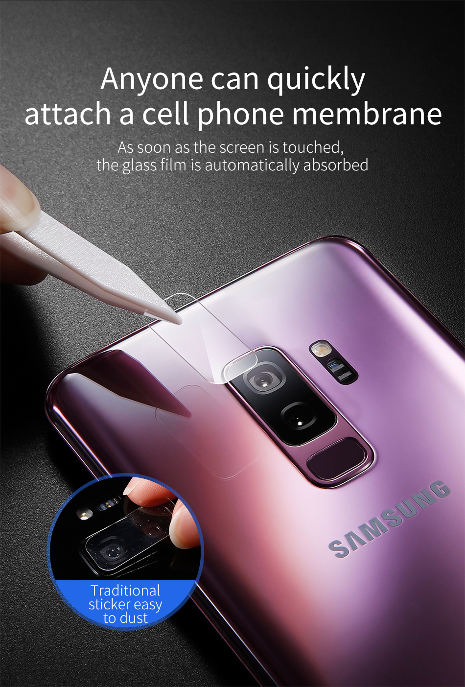 Miếng dán cường lực camera cho Samsung Galaxy S9 Plus hiệu Benks - Hàng chính hãng