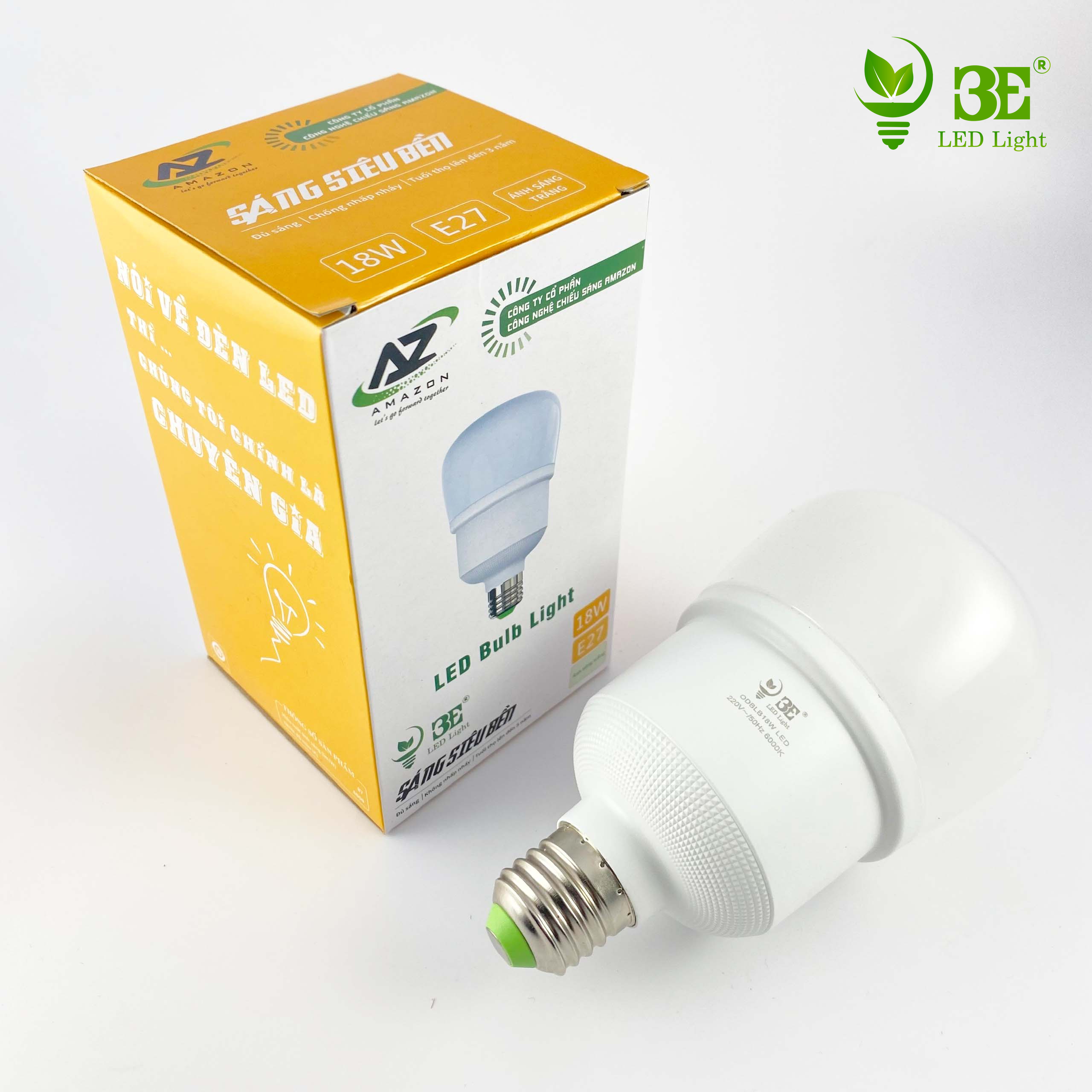 Bóng Đèn Led Bulb Trụ Ánh Sáng Trắng 3E LED LIGHT Công Suất 18W - 28W - 35W - 42W siêu sáng tiết kiệm điện