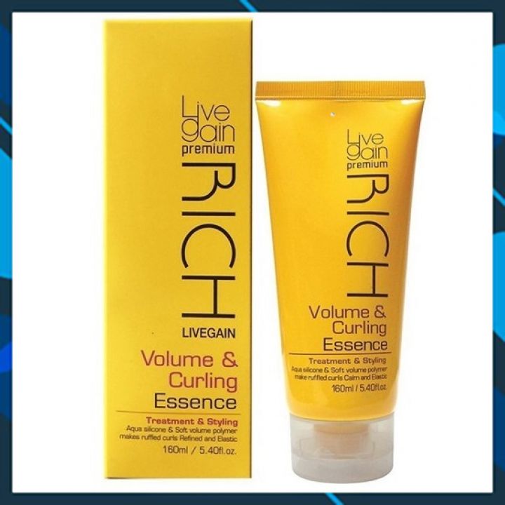 Kem dưỡng tạo kiểu tóc uốn xoăn Livegain Rich Volume &amp; Curling Essence 160ml