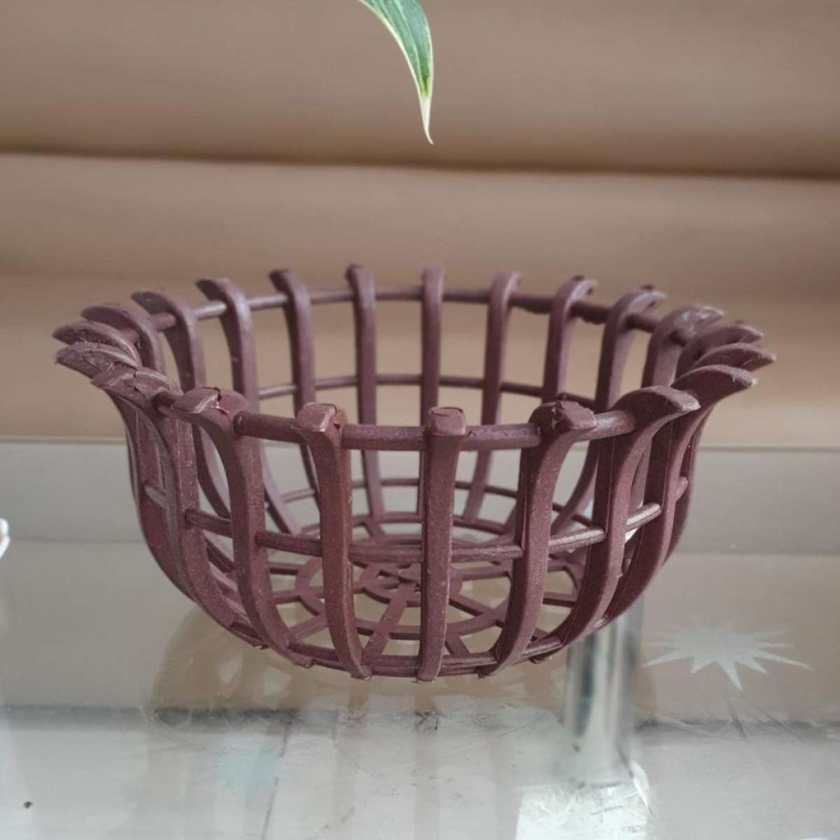 Bộ 5 chậu trồng lan bí ngô giả gỗ nâu 25x12cm