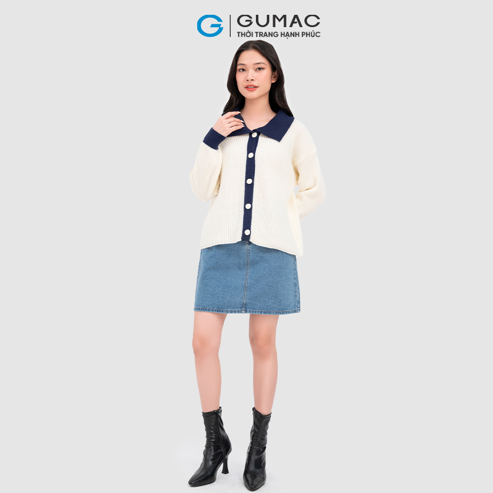 Áo len GUMAC AC11068 phối cổ phong cách