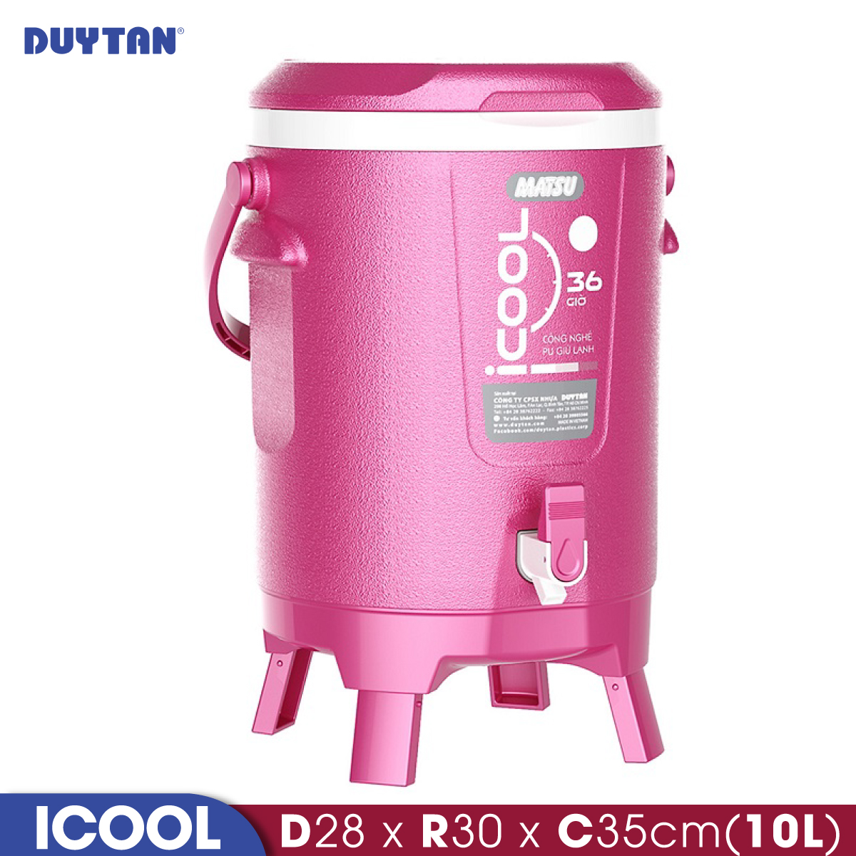 Bình đá giữ nhiệt nhựa Duy Tân Icool 10 lít - 05288 - Hàng chính hãng