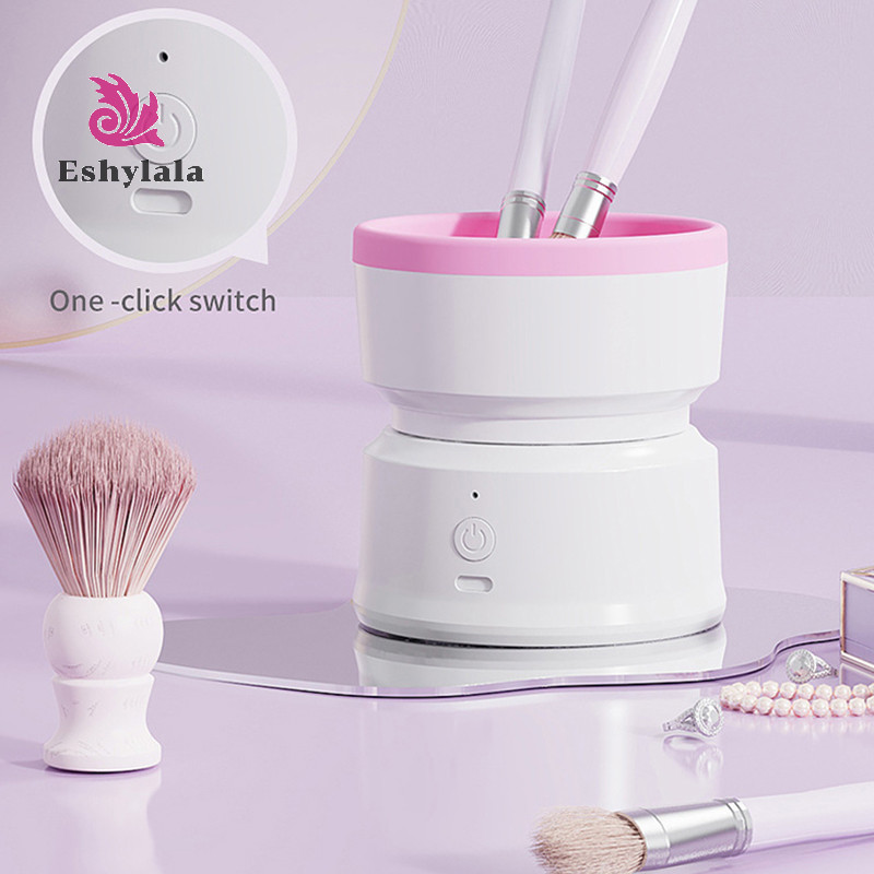 Máy làm sạch Vệ sinh cọ trang điểm tự động mới Có Cổng Sạc usb Tiện Dụng bằng bàn chải silicon