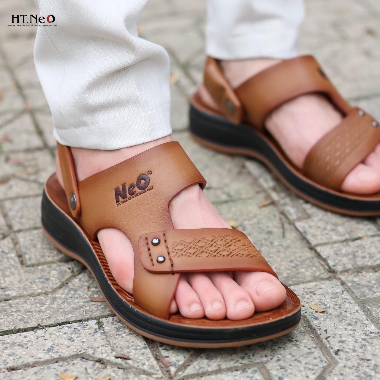 SANDAL NAM DA BÒ CAO CẤP ĐẾ CAO 3.5CM SD82-NS