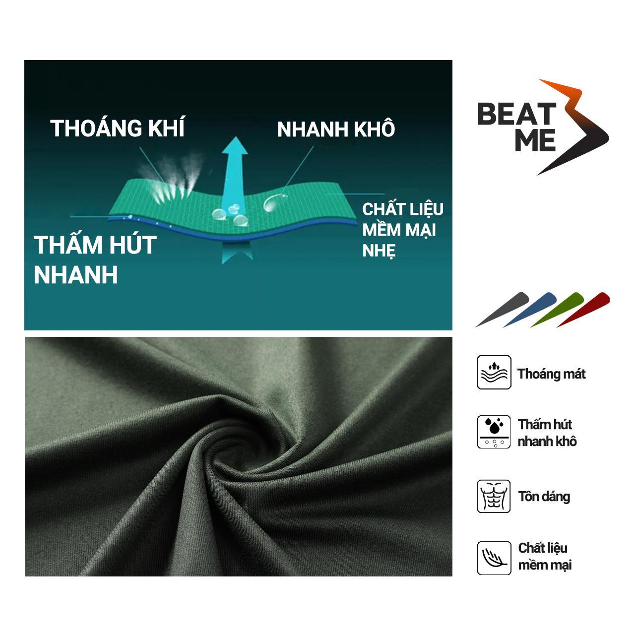 Áo Thun Nam Thể Thao Cổ Tròn Tập Gym Chạy Bộ Beatme Form Body Vái Siêu Mát Màu Xanh Rêu Ombre Thoải Mái Tập Luyện Mùa Hè