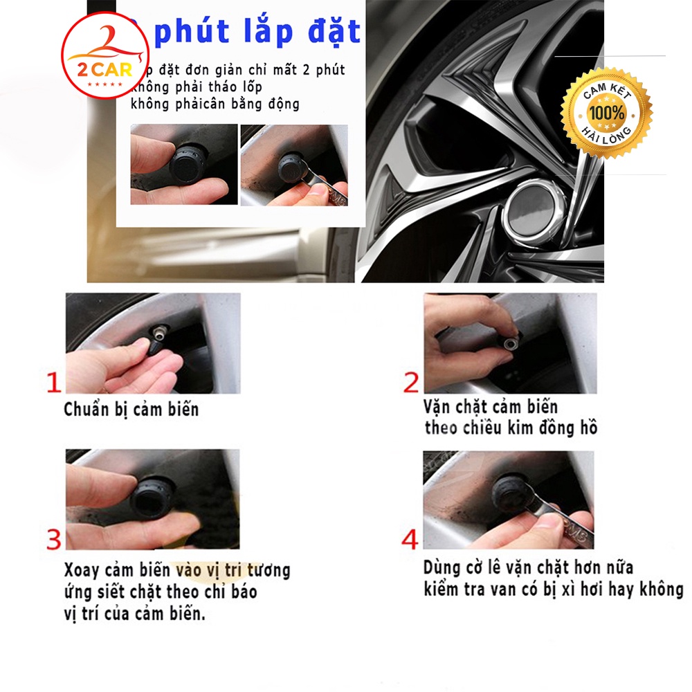 Cảm biến áp suất lốp ô tô xe hơi TPMS Cao Cấp Van Ngoài, CHÍNH HÃNG Bảo Hành 12 tháng