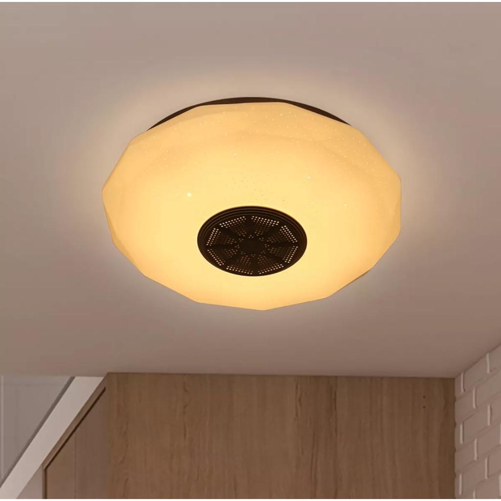 Đèn trần 3D đổi màu kèm loa nghe nhạc bluethoo thông minh mẫu mới bản đặc biệt sang trọng phong cách châu âu