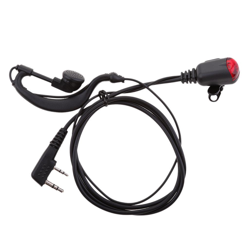 LED Ear-Hook Earpiece Earphone Microphone For Walkie Talkie Two Way Radio