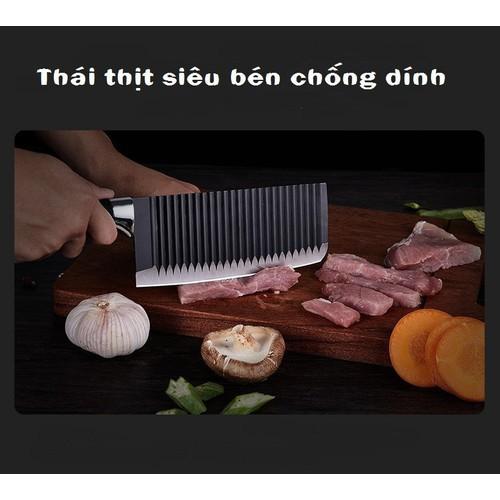 Bộ dao thép không gỉ gợn sóng chống dính siêu bén