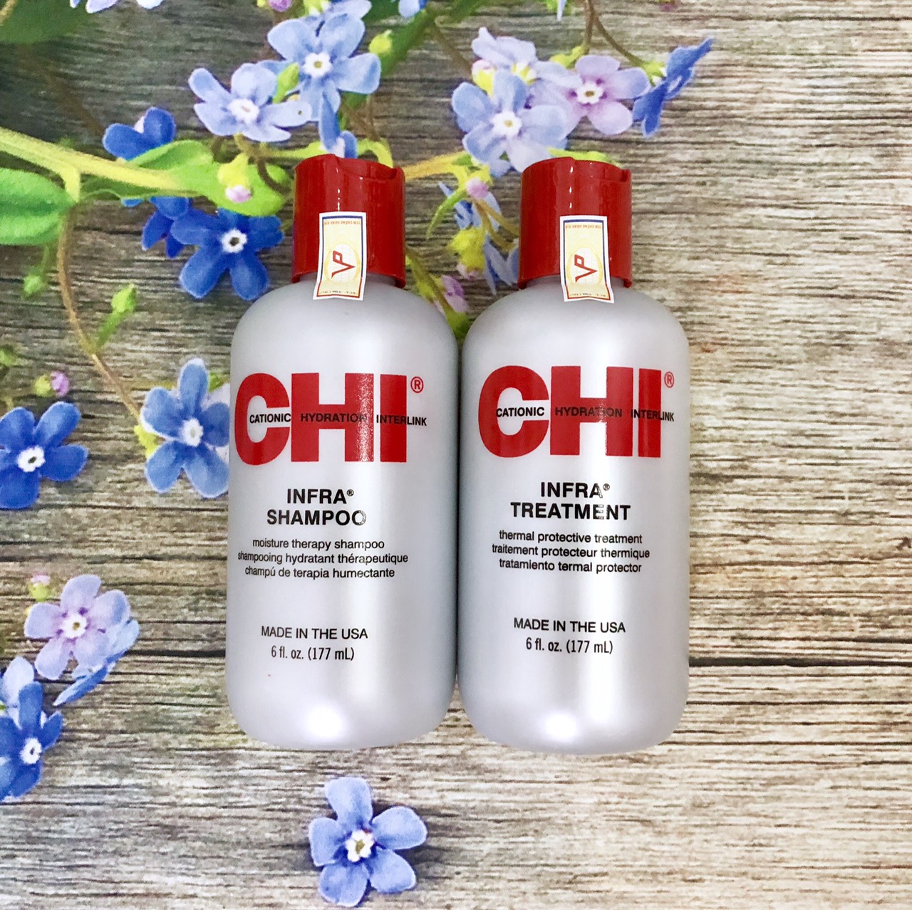 Cặp dầu gội xả siêu mượt cho tóc khô hư tổn CHI Infra shampoo &amp; treatment (xám) 177mlx2 - Chính hãng Mỹ