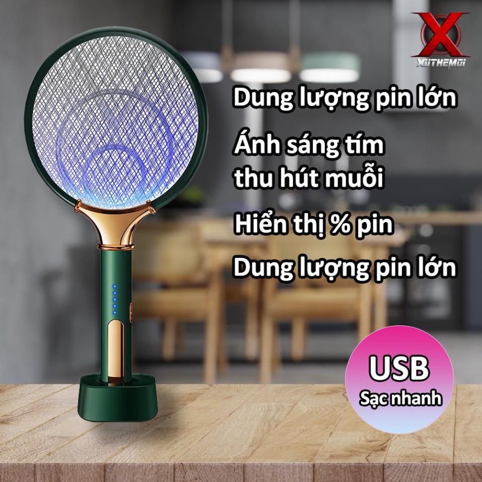 Vợt bắt muỗi, Vợt muỗi thông minh gấp gọn tự động bắt muỗi có đèn LED hiển thị pin kiêm đèn ngủ