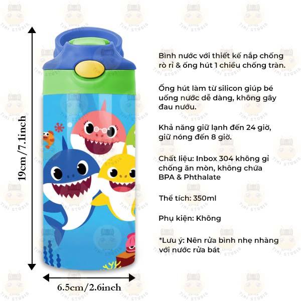 Bình Giữ Nhiệt Trẻ Em Hình Baby Shark - Tỉ Mỉ Studio - Mã 2807KT04-09