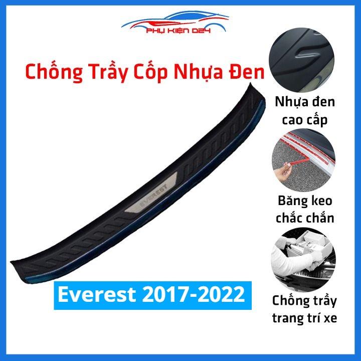 Ốp chống trầy cốp ngoài nhựa đen Everest 2017-2018-2019-2020-2021-2022 dán cốp sau chống xước trang trí xe