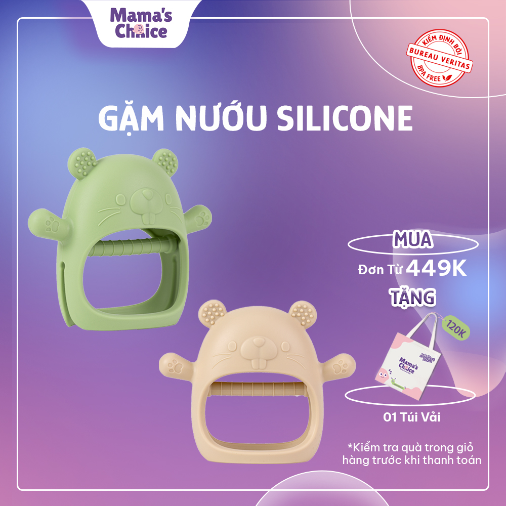 Gặm Nướu Mama's Choice Cao Cấp Cho Bé, Có Hộp Bảo Quản, Ngậm Nướu Chất Liệu Silicone Bạch Kim [Được nhiều mẹ tin dùng