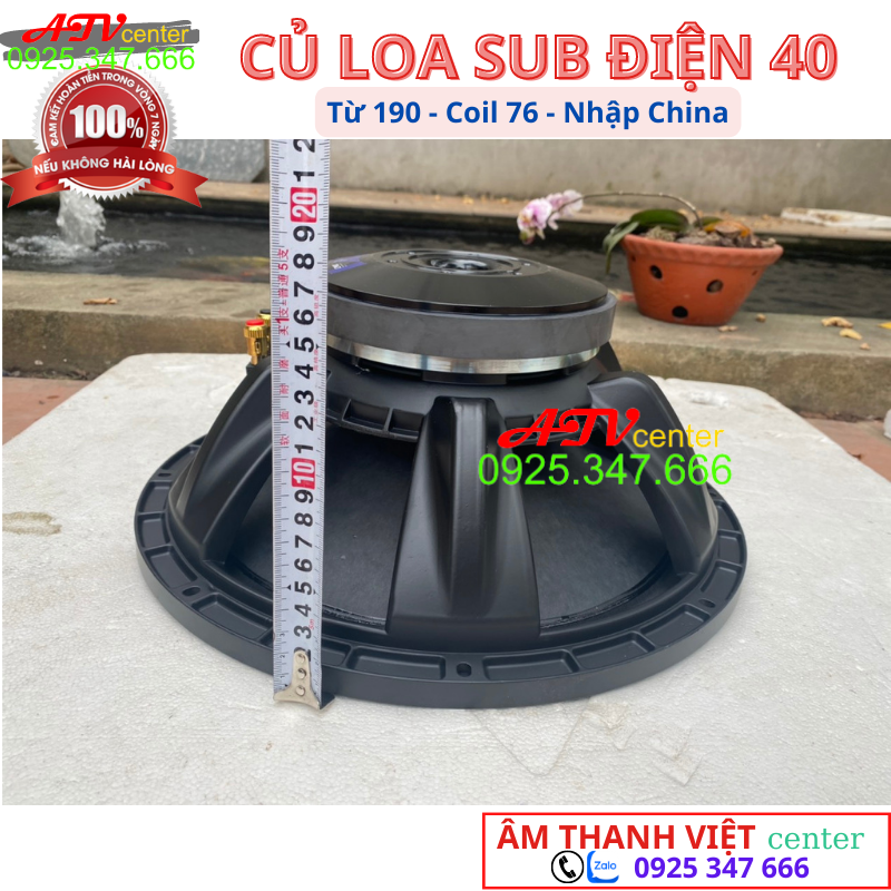 Củ Loa Sub Điện - Sub Hơi 40 (4 Tấc) Từ 190 Coil 76 - Hàng NK - Bass Mạnh, Trầm, Uy Lực - Loa Siêu Trầm