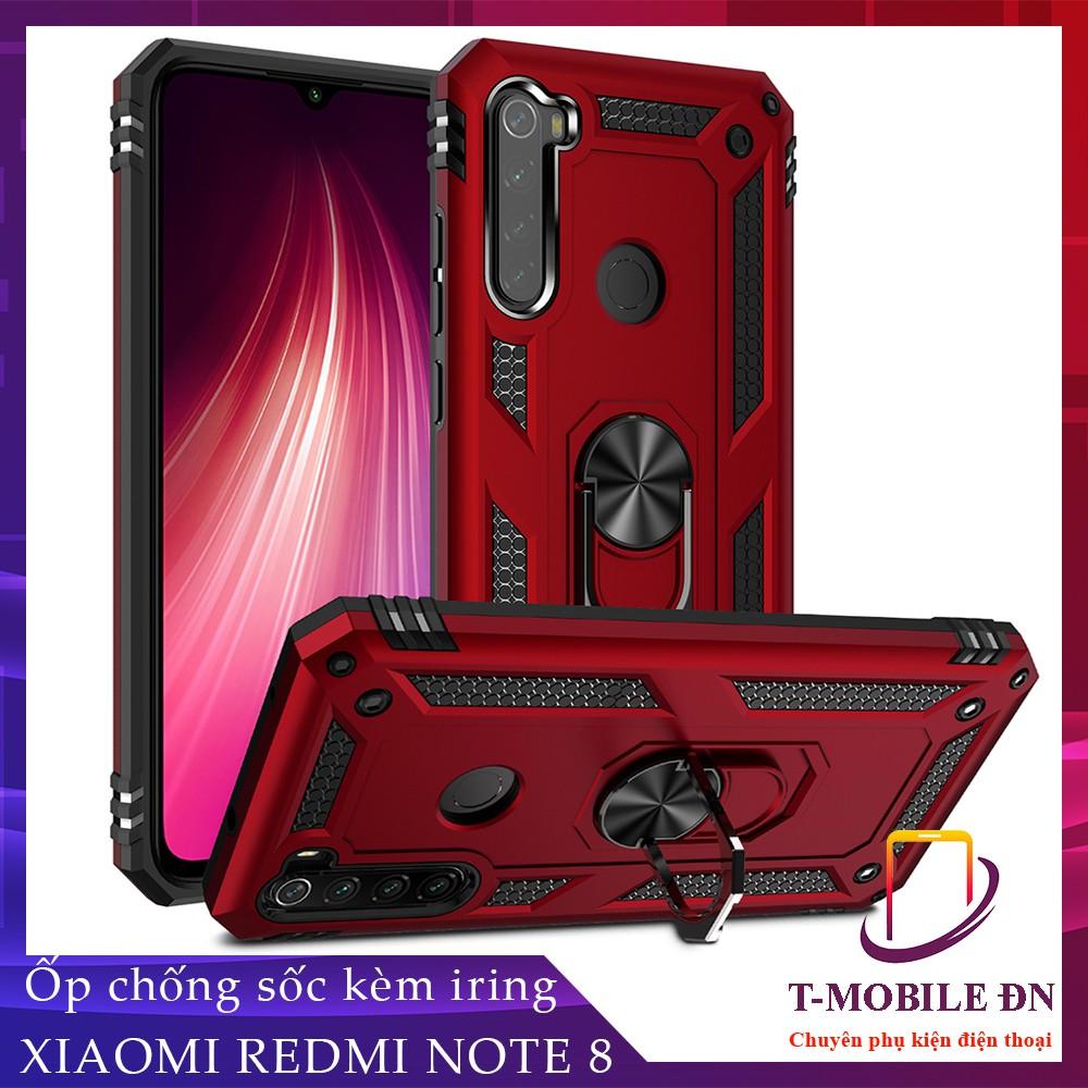Ốp lưng cho Xiaomi Redmi Note 8 chống sốc 2 lớp kèm nhẫn iring làm giá đỡ
