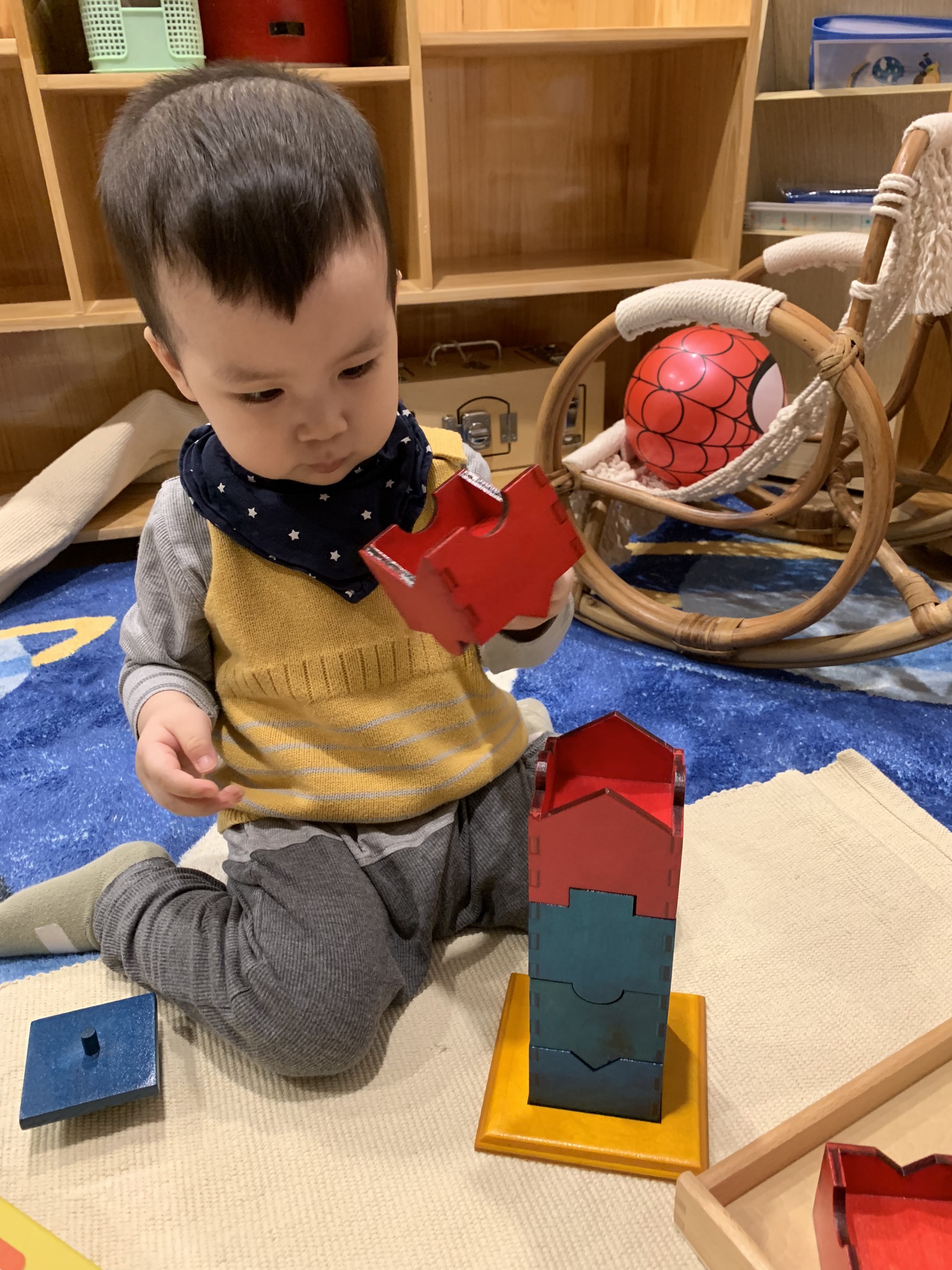 [THANH LÝ] [SK 004 - Mota Montessori] - Đồ chơi trí tuệ cho bé Xếp hình dạng tháp - Hàng chính hãng