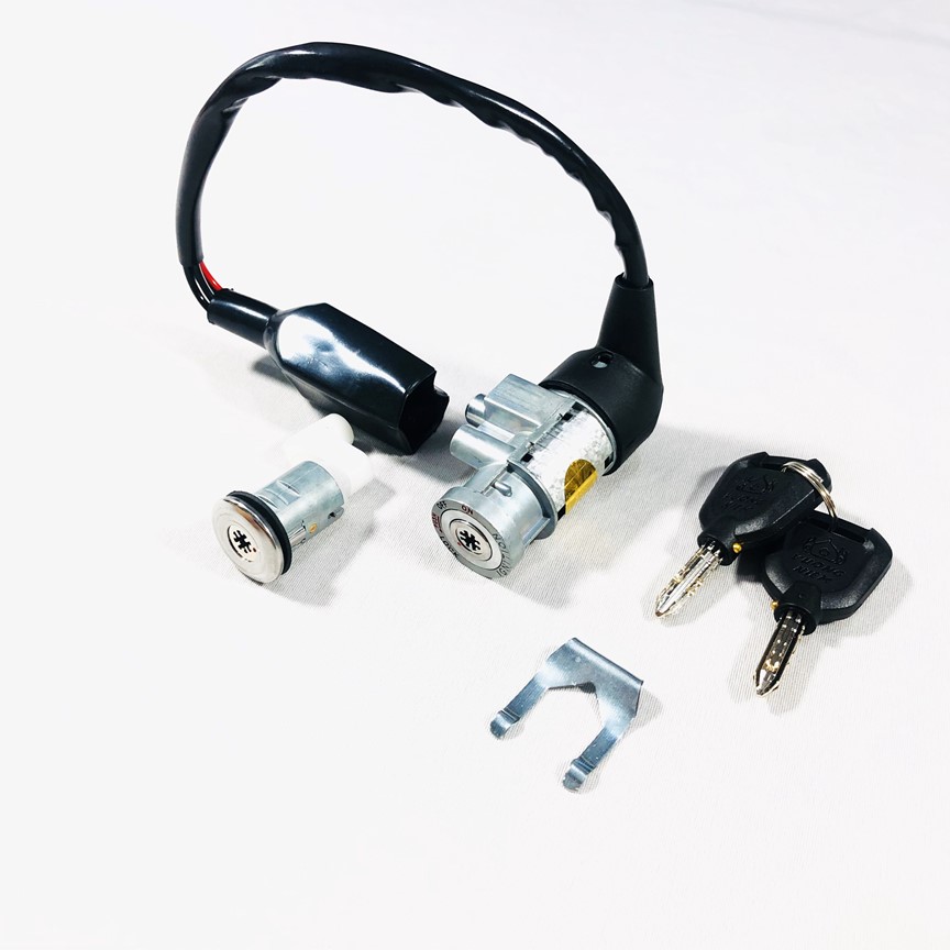 Bộ ổ khoá 8 cạnh gồm khóa yên và khóa xe cho Wave s110
