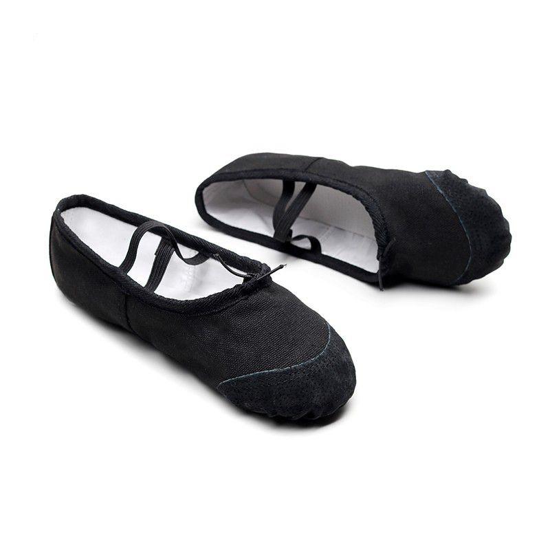 Giày múa ballet vải canvas, mũi bọc da cho TRẺ EM (Size 25-34)