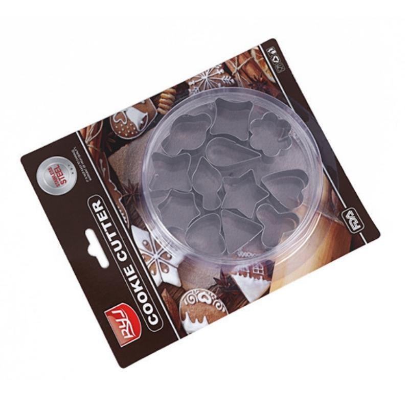 Khuôn Bánh Quy Cookies Cutter Khuôn Nhấn Bộ 12 Chi Tiết - CBQUI12MAU