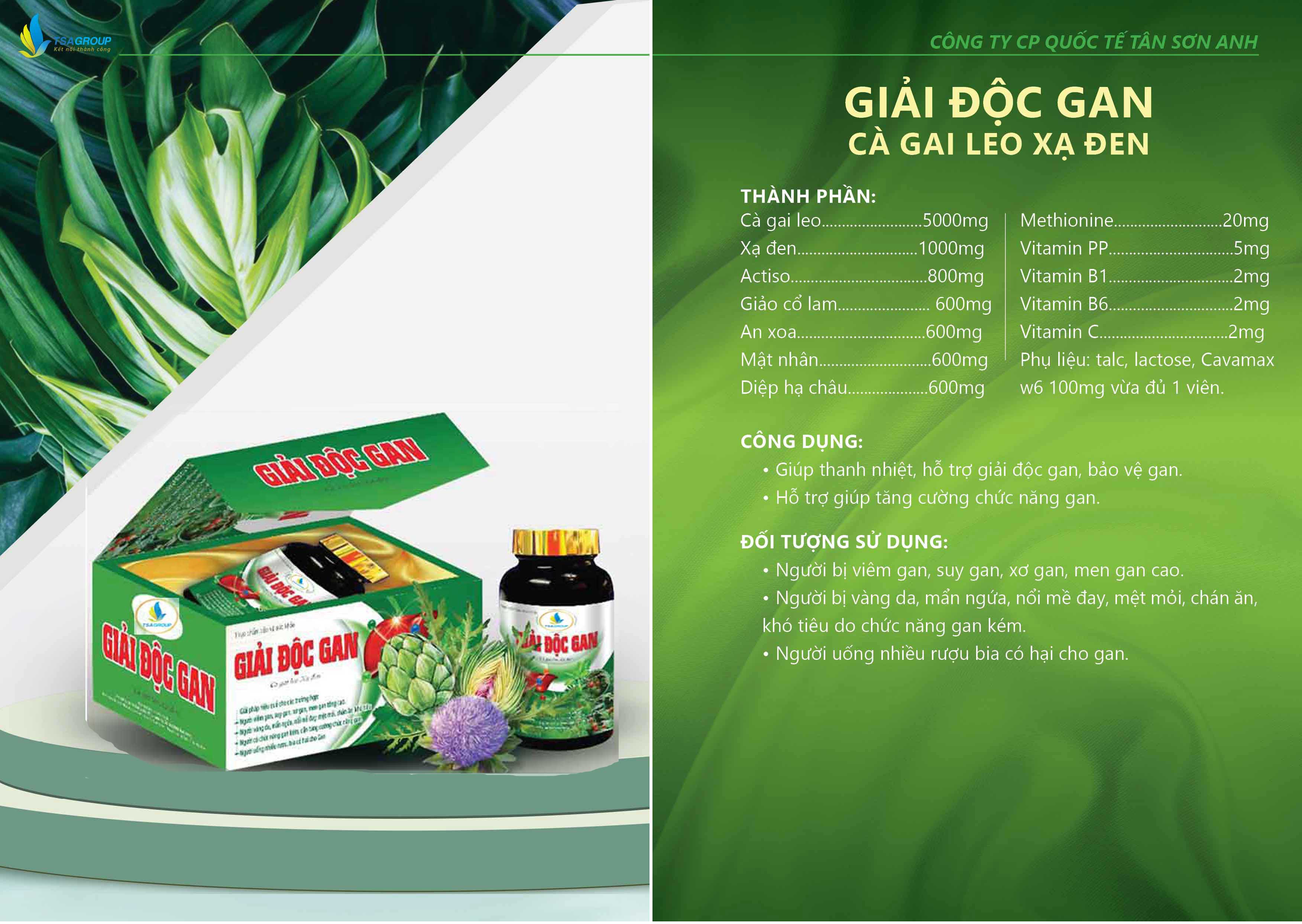 Viên uống bảo vệ gan, đào thải độc tố cho gan Cà Gai Leo Xạ Đen