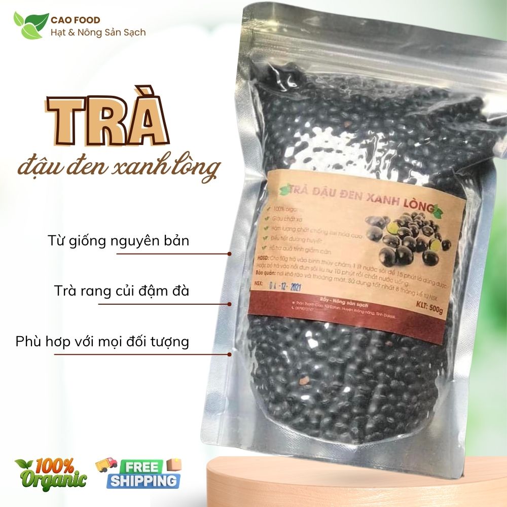Trà đậu đen xanh lòng CAO FOOD từ hạt giống nguyên bản Đaklak dân trồng sạch tự nhiên 100%
