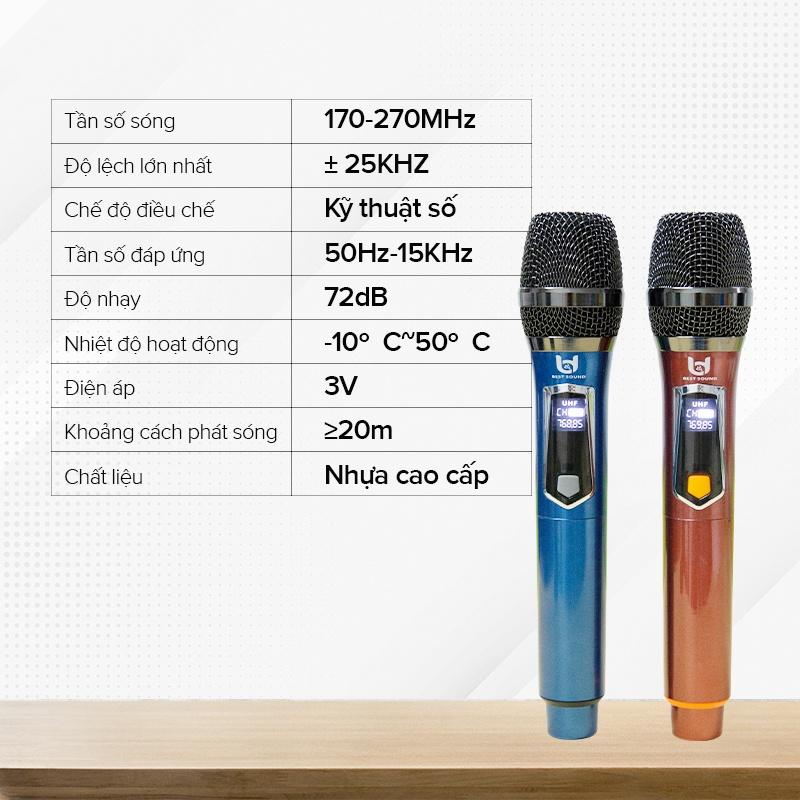 Micro Không Dây Pin Sạc W108, Mẫu Mới, chuyên dùng Karaoke cho Ampli, Loa Kéo, Sóng Mạnh, Hát Nhẹ