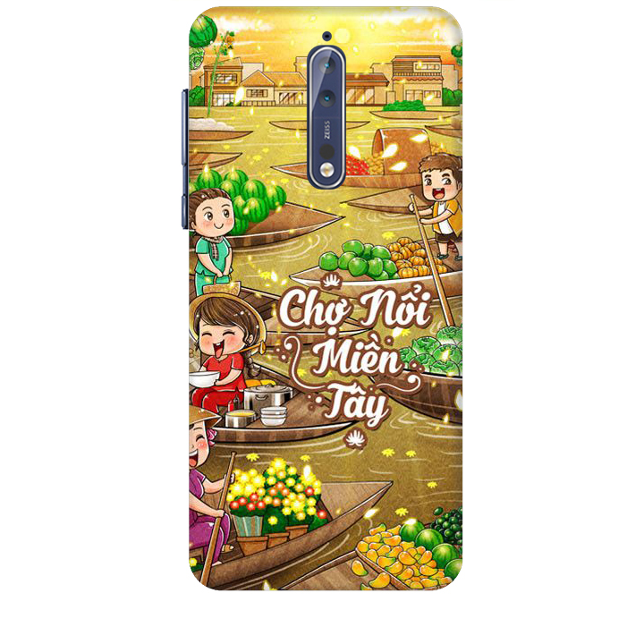 Ốp lưng dành cho điện thoại NOKIA 8 Hình Chợ Nổi Miền Tây - Hàng chính hãng