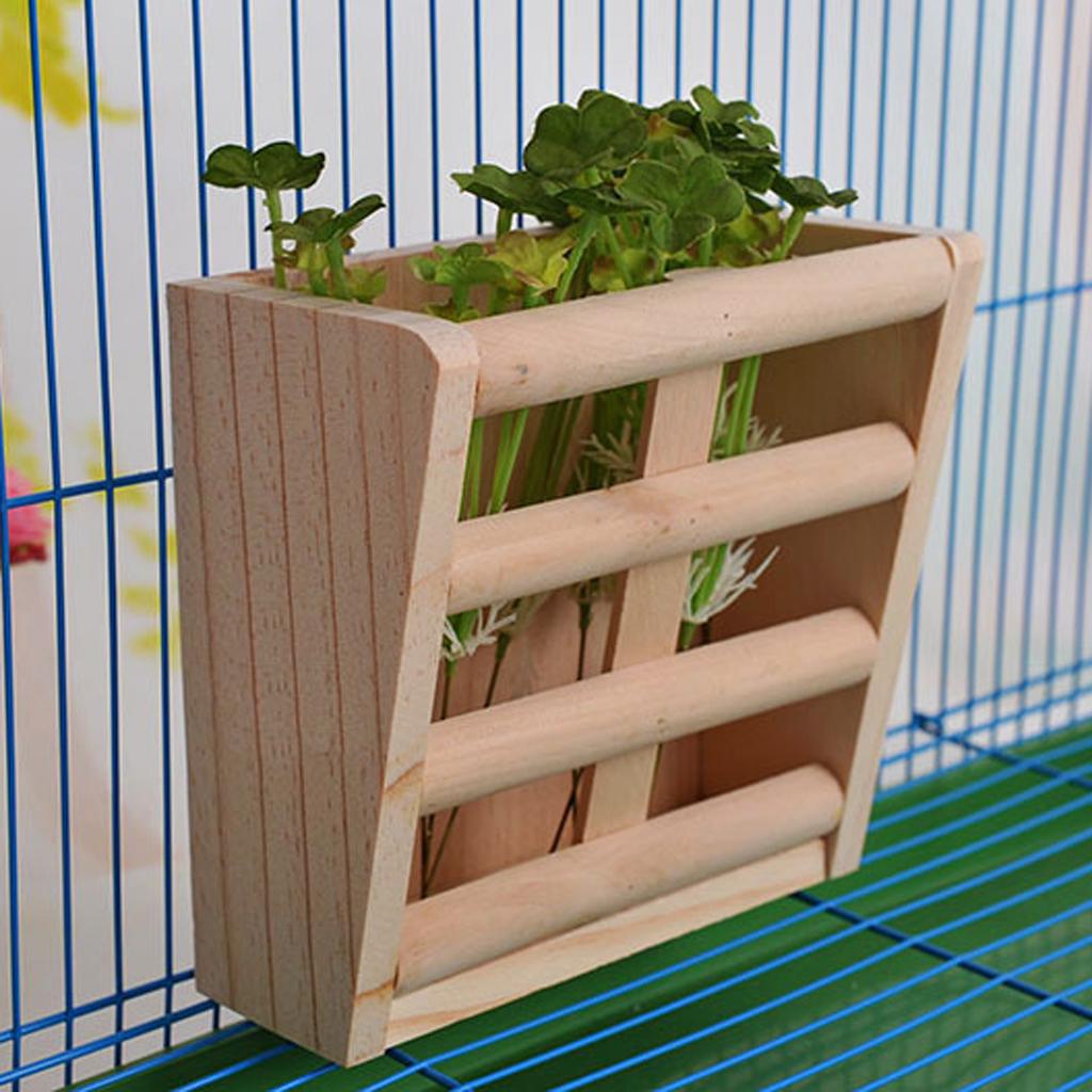 2 pcs Small Pet Guinea Pig Wooden Rack Feeder Hay Grass Nesting Holder