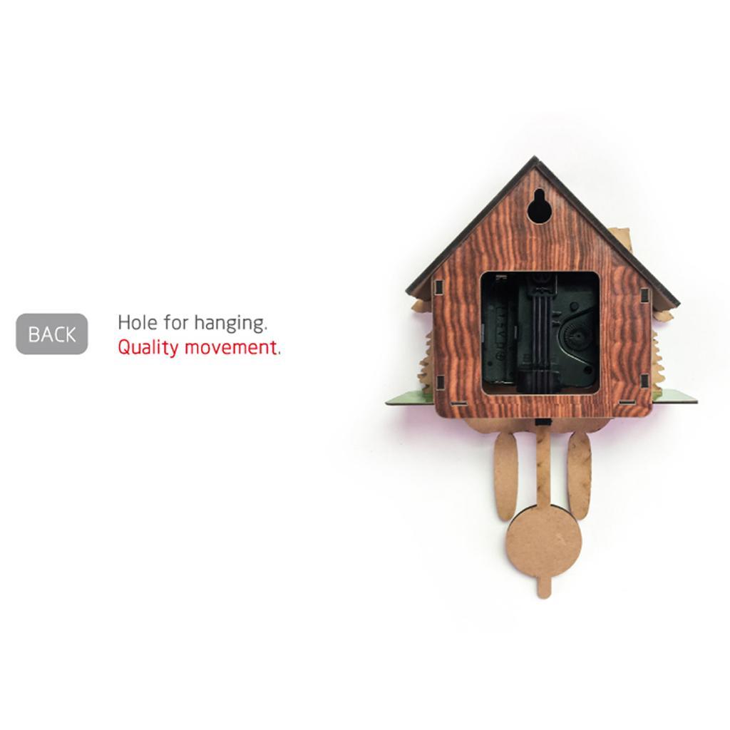 2pcs Wooden Cuckoo Clock Birds Wall Clocks for Kids Bedroom Living Room Decor