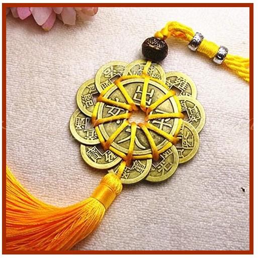 Dây xu HOA MAI THẬP TOÀN dài 30cm chiêu lộc ô tô,két sắt...