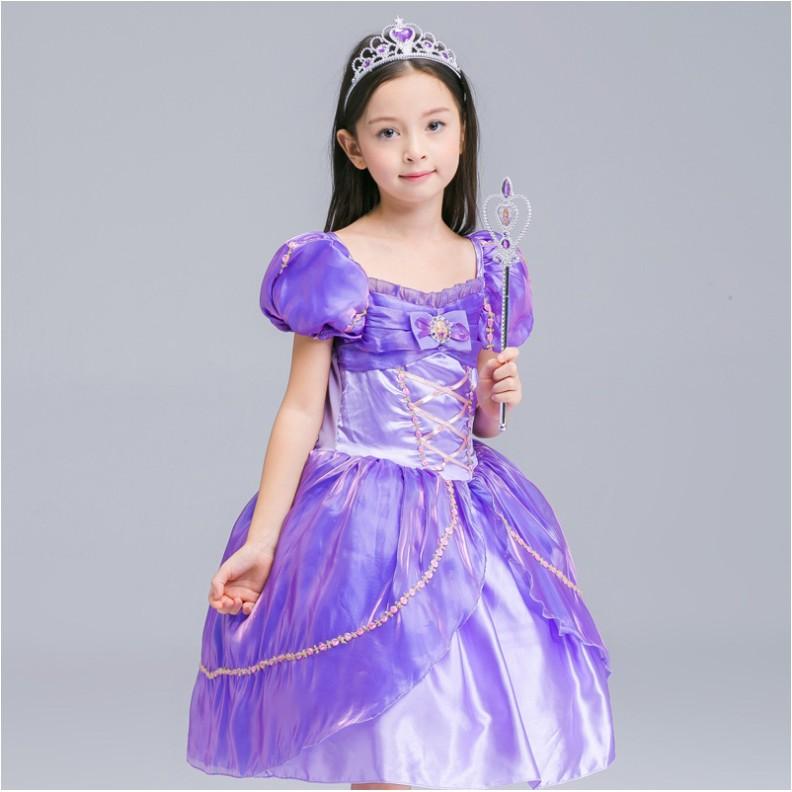 Đầm Công Chúa Rapunzel Tay Ngắn