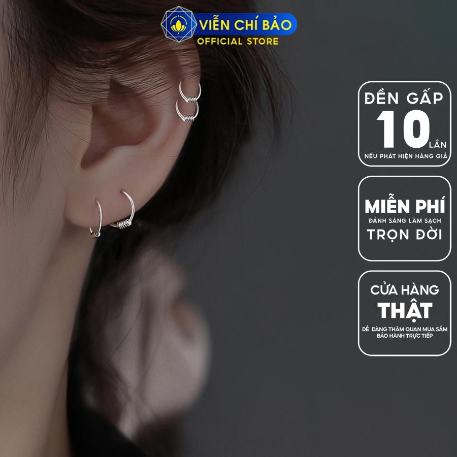 Khuyên tai bạc nữ vòng tròn lò xo chất liệu bạc 925 thời trang phụ kiện trang sức nữ Viễn Chí Bảo B400393