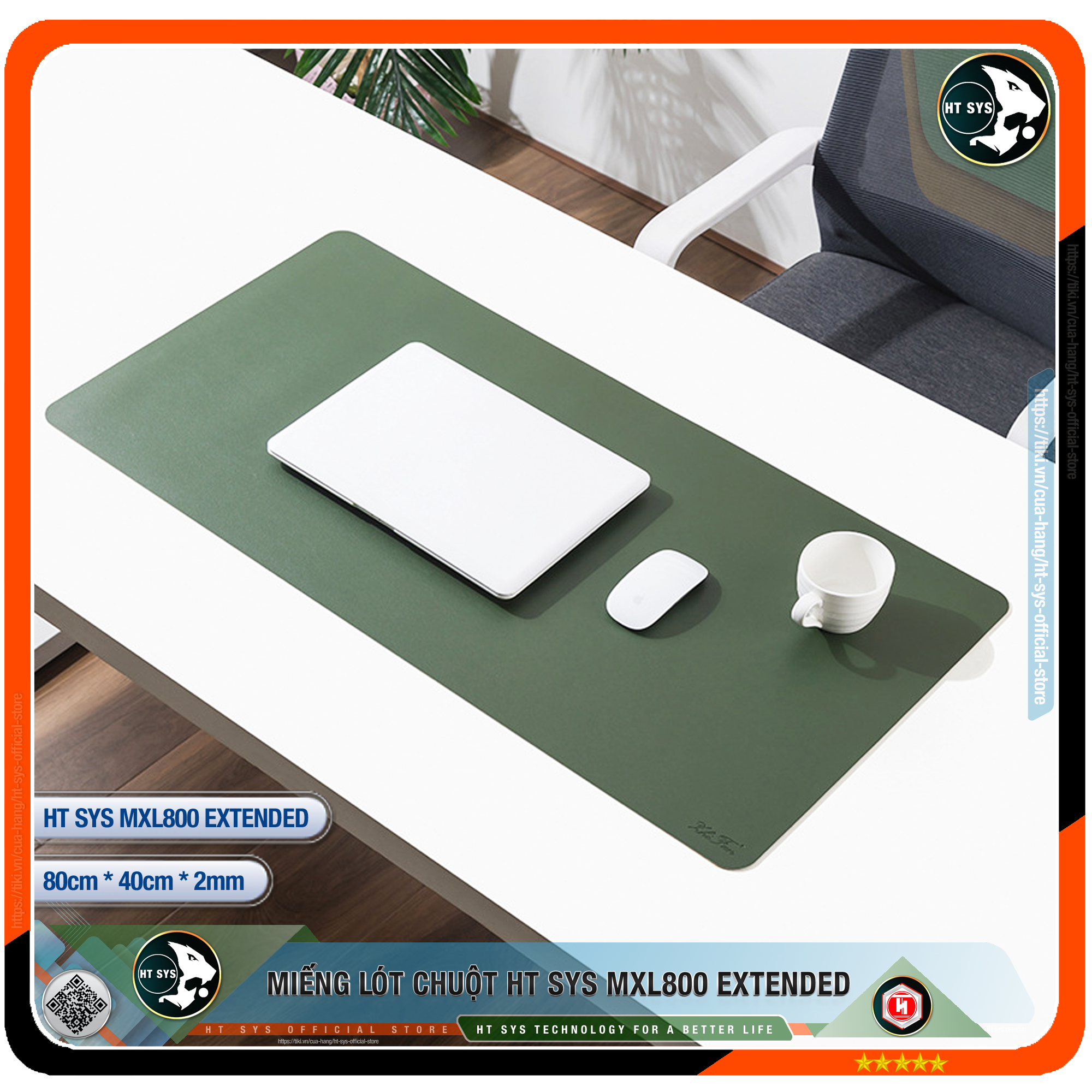 Miếng Lót Chuột HT SYS Desk Pad 80x40 - Hàng Chính Hãng