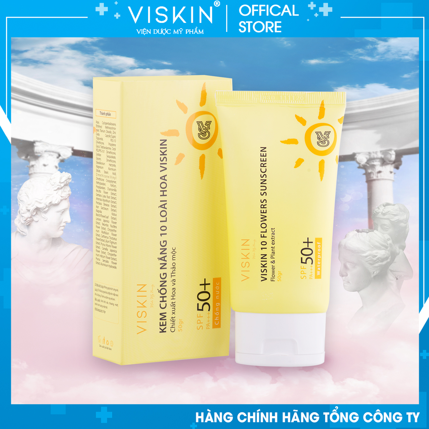 [CHÍNH HÃNG] KEM CHỐNG NẮNG 10 LOÀI HOA VISKIN - VISKIN 10 FLOWERS SUNSCREEN