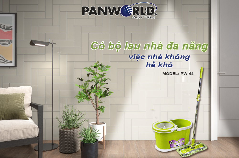 Bộ lau nhà đa năng Panworld PW-44 xoay 360 độ vắt nhanh bảo hành 12 tháng nhập khẩu Thái Lan