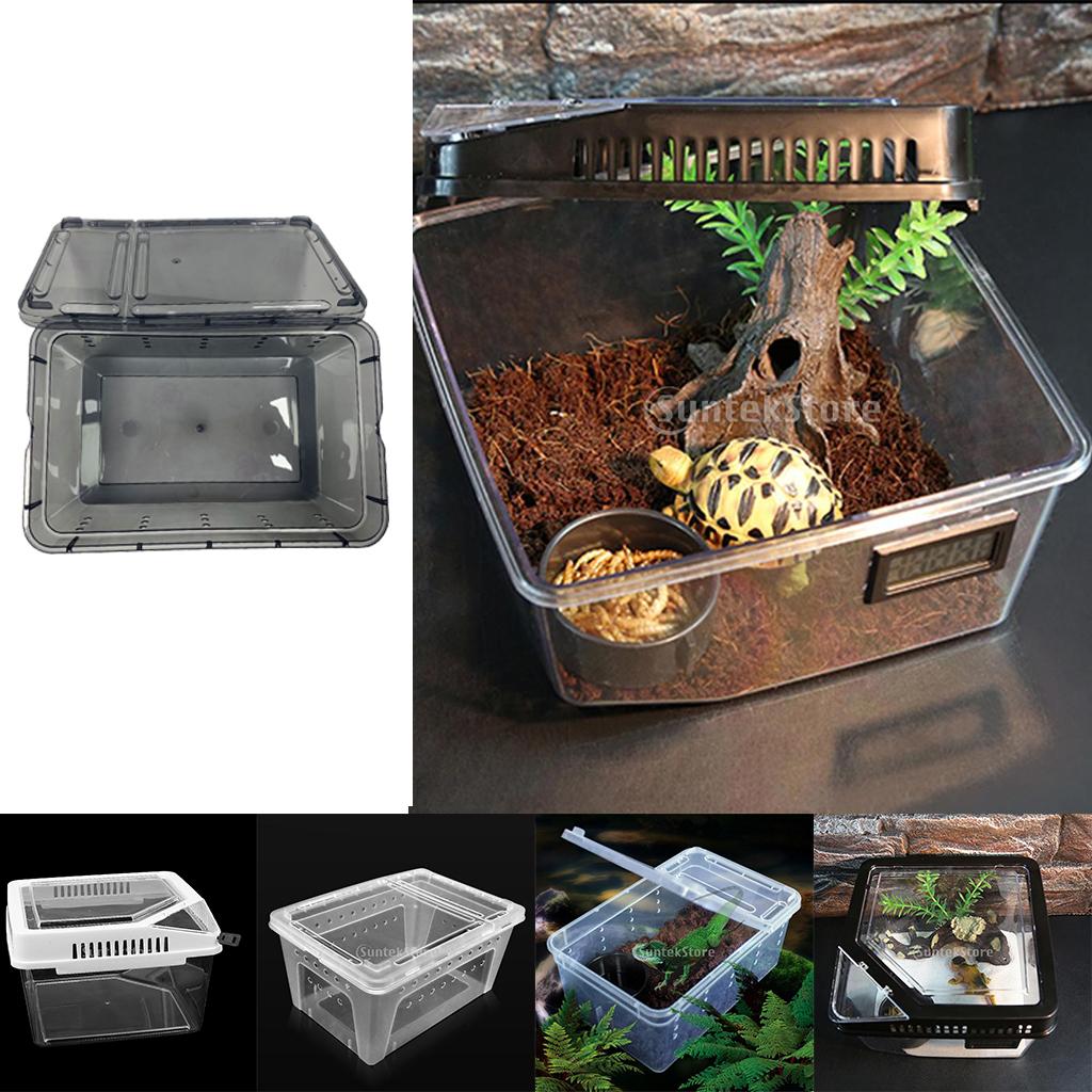 4x Plastic Box Insect Reptile Transport Breeding Live Worms Food Feeding Box