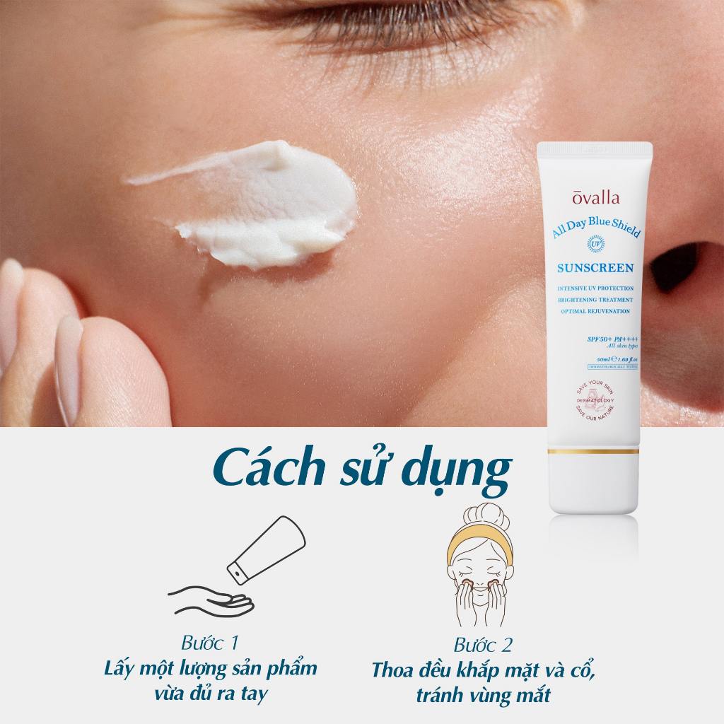 Kem Chống Nắng Dưỡng Da OVALLA Bảo Vệ Toàn Diện Giúp Nâng Tông Da SPF50+/PA++++ (Tuýp 50ml)