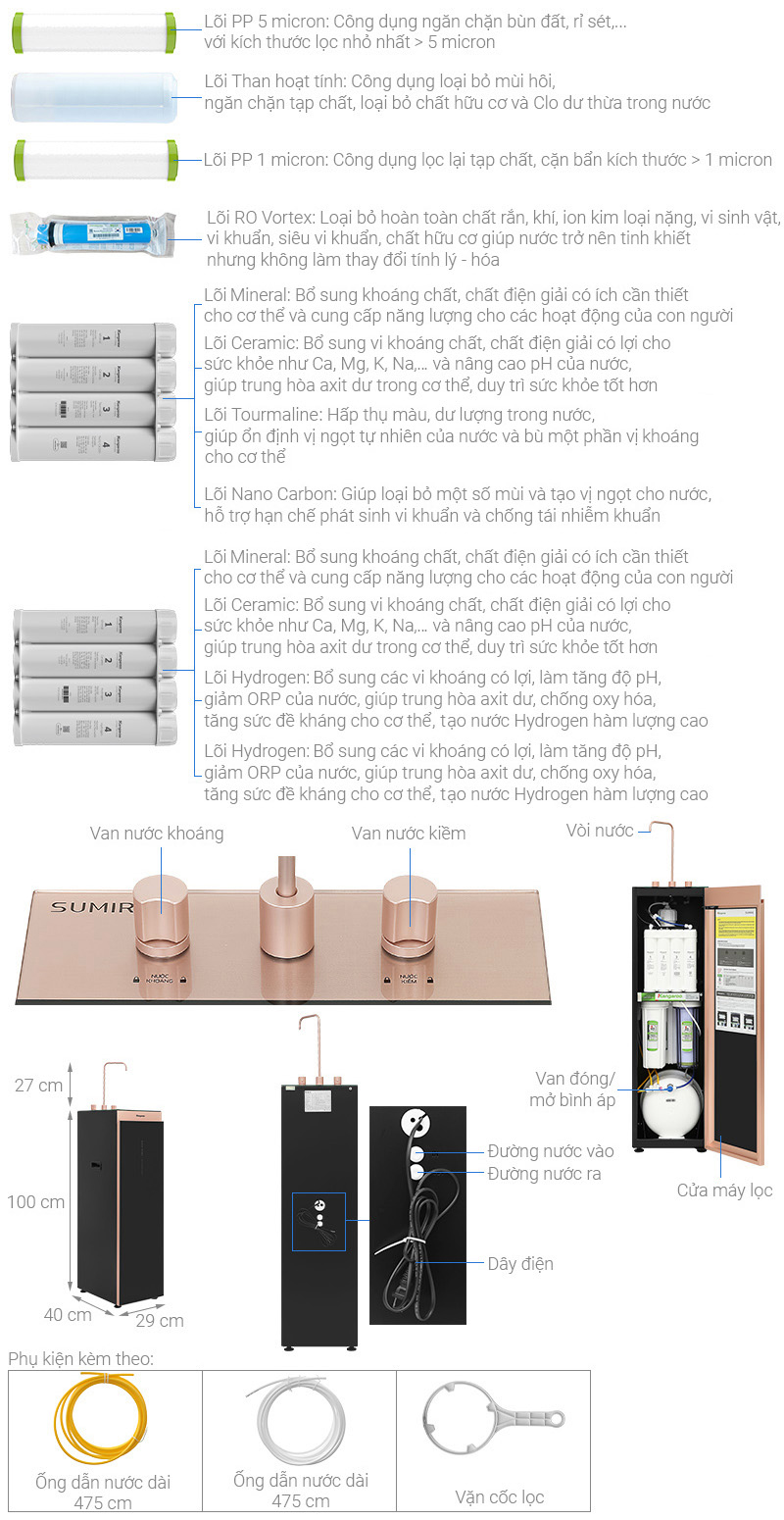 Máy lọc nước RO Hydrogen ion kiềm Kangaroo 12 lõi KGEP12A1 - HÀNG CHÍNH HÃNG - CHỈ GIAO HCM