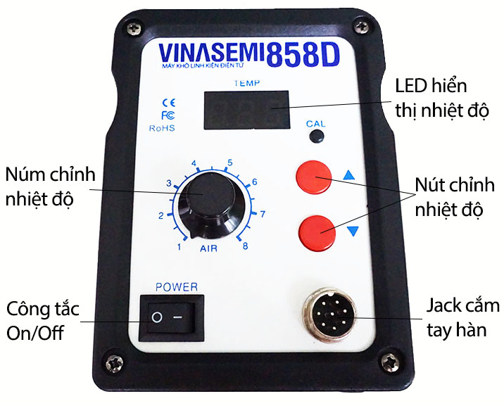 Vinasemi 858D Máy Khò Tự Ngắt 700W