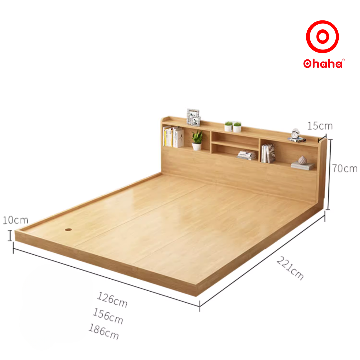 GIƯỜNG NGỦ BỆT KIỂU NHẬT TATAMI GỖ CÔNG NGHIỆP OHAHA - GB010
